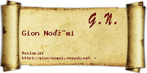 Gion Noémi névjegykártya